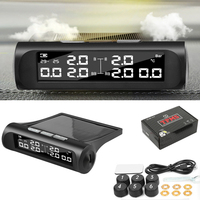 Solar Power TPMS Car RV Truck Tire Pressure Monitor System With 6 External Sensor Security Monitoring Temperature Alarm System