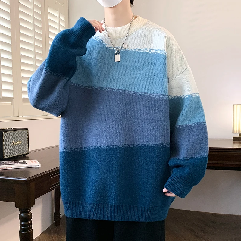 Trend In Vintage Loose Over Fit Knit in Winter Fashion Casual Color Men's Sweaters KN1838