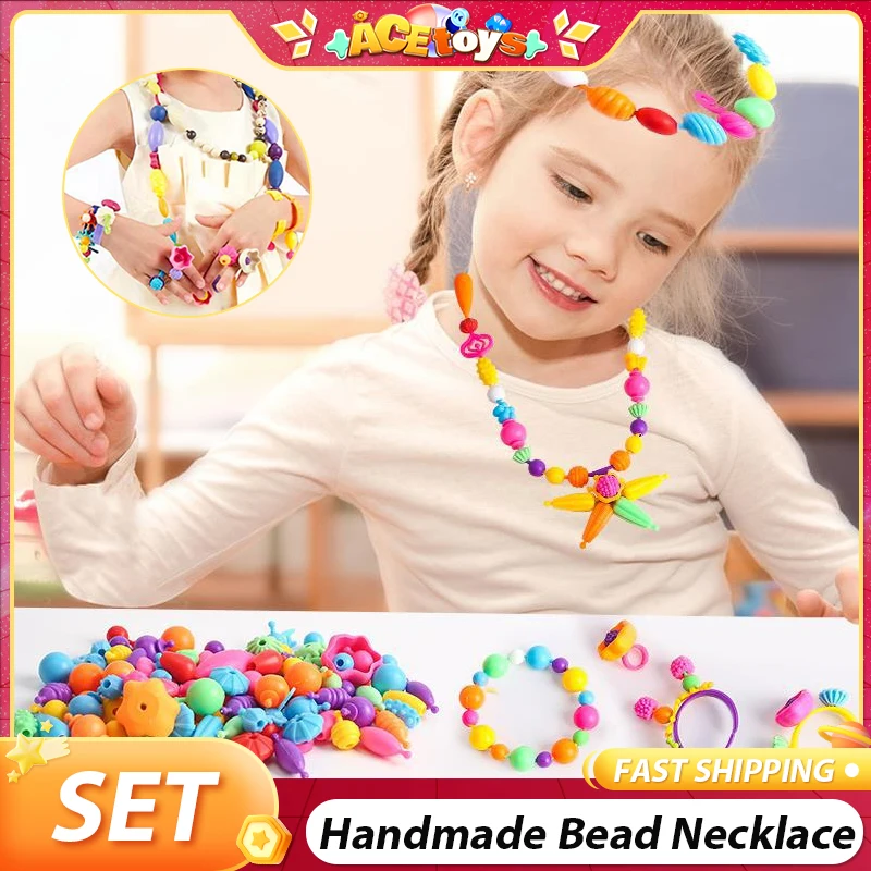 DIY Handmade Bead Necklace Puzzle Toy Unlimited Creative Bead Safety Multifunctional Popular Bead Children's Bead Toy Girl Gifts
