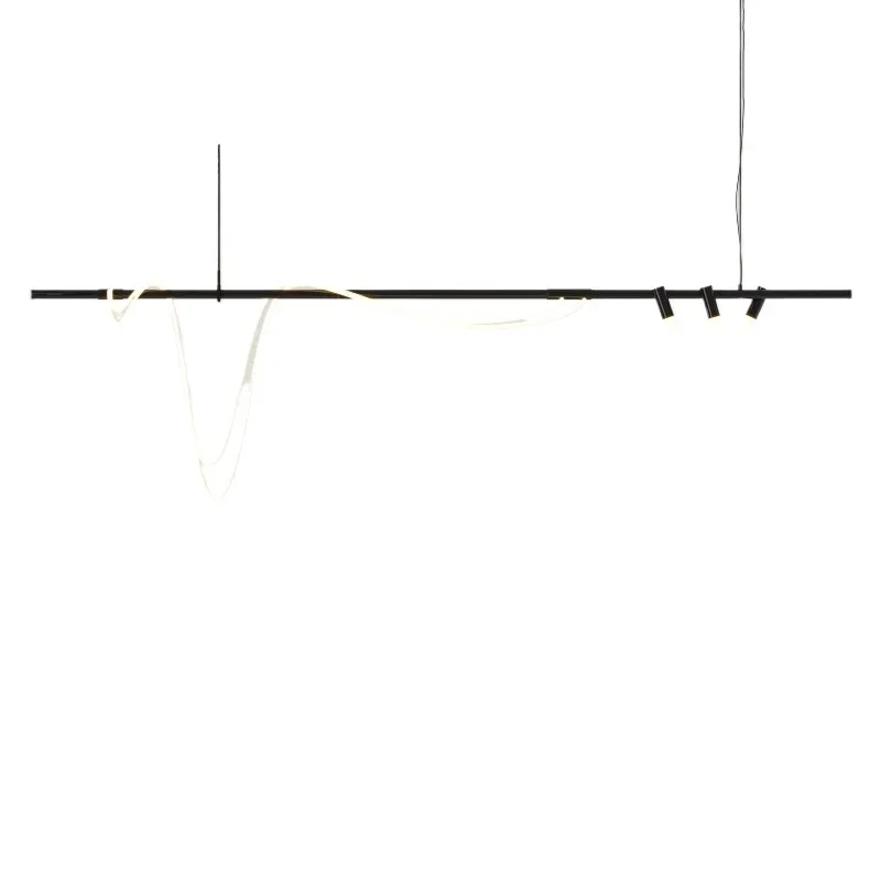 

Art restaurant bar chandelier sales department beauty shop creative special-shaped arc strip exhibition hall soft chandelier