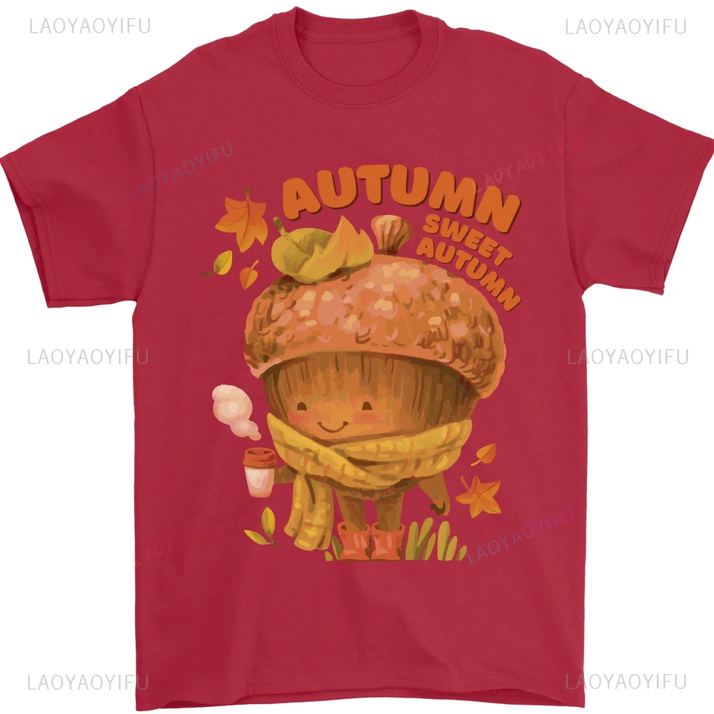 Sweet Autumn  Printed T Shirt Tops Cute Cartoon Image of The Cake Tops Tee Shirt Men Woman High Quality Summer Cotton Short tee