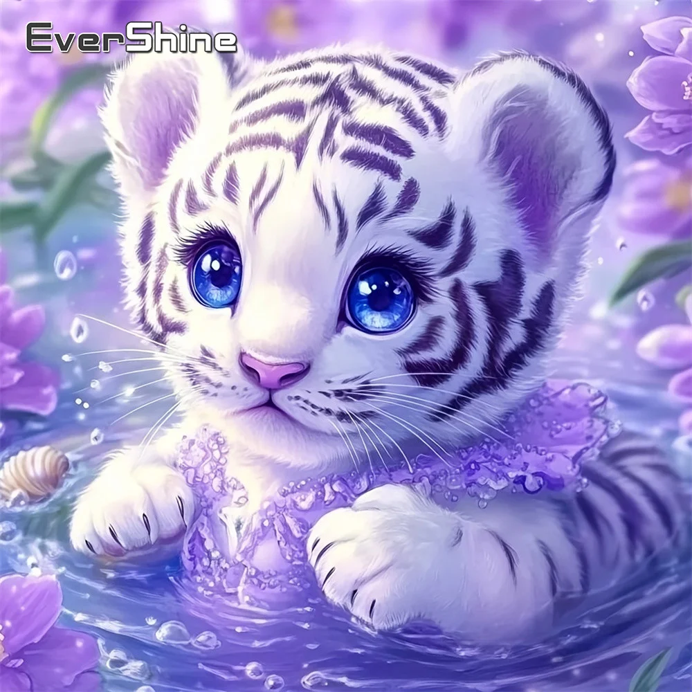 Evershine Diamant-Stickerei Tiger-Bild Strass-Gemälde Tier Voll-Diamant-Mosaik Neuerscheinung Kindergeschenk