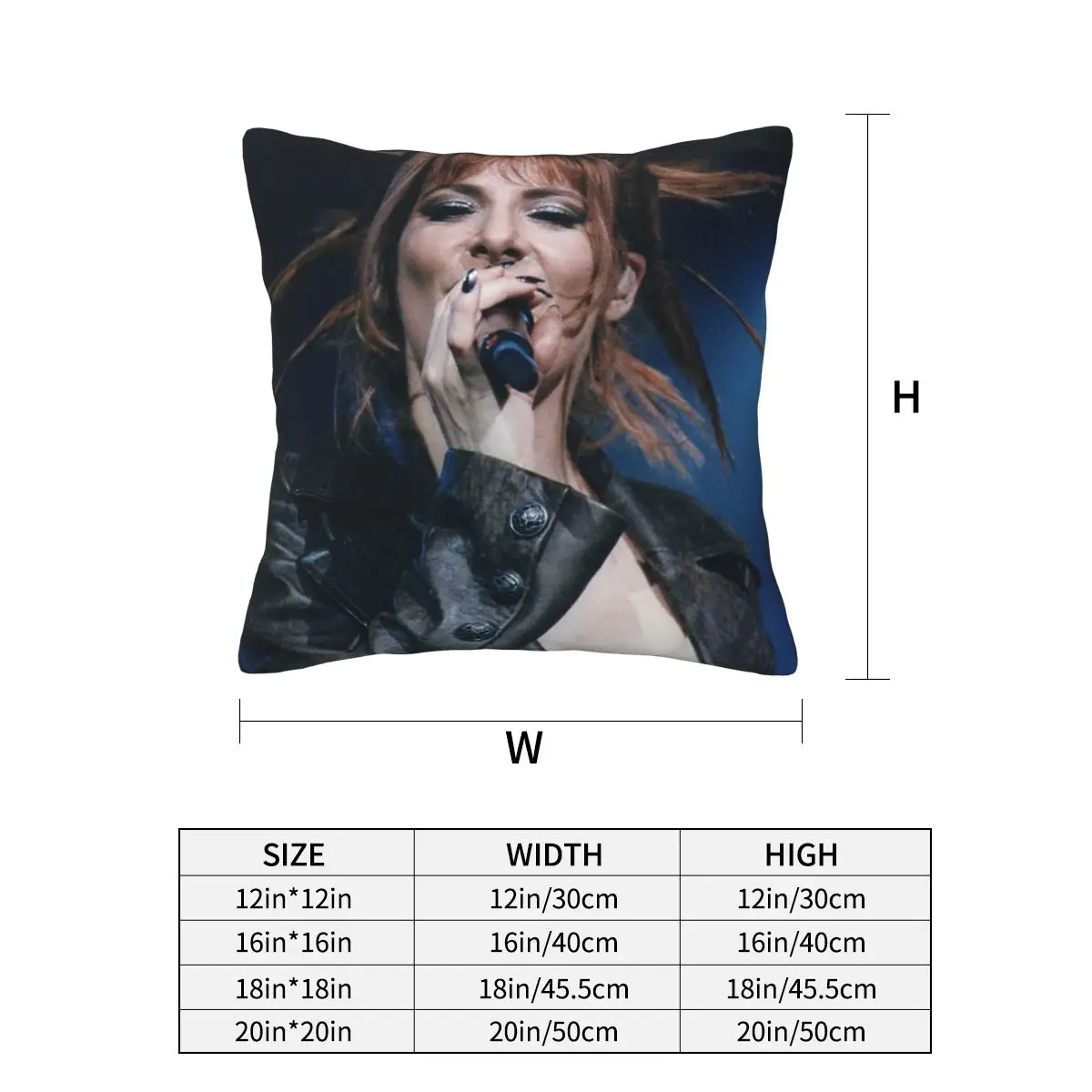 Mylene Farmer Square Pillowcase Pillow Cover Cushion Decor Comfort Throw Pillow for Home Living Room