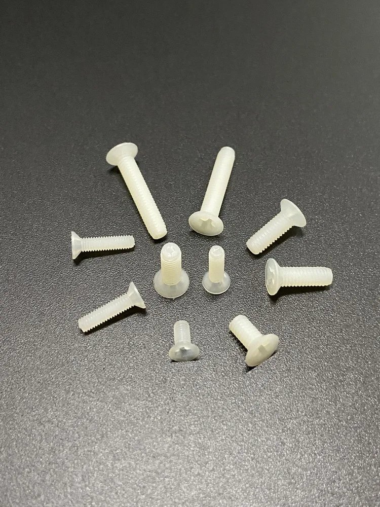 

Electronic Fasteners Countersunk Flat Head Cross Groove M2.5 M3 M4 M5 Mechanical Thread Insulating Bolt Plastic Screws Nylon66