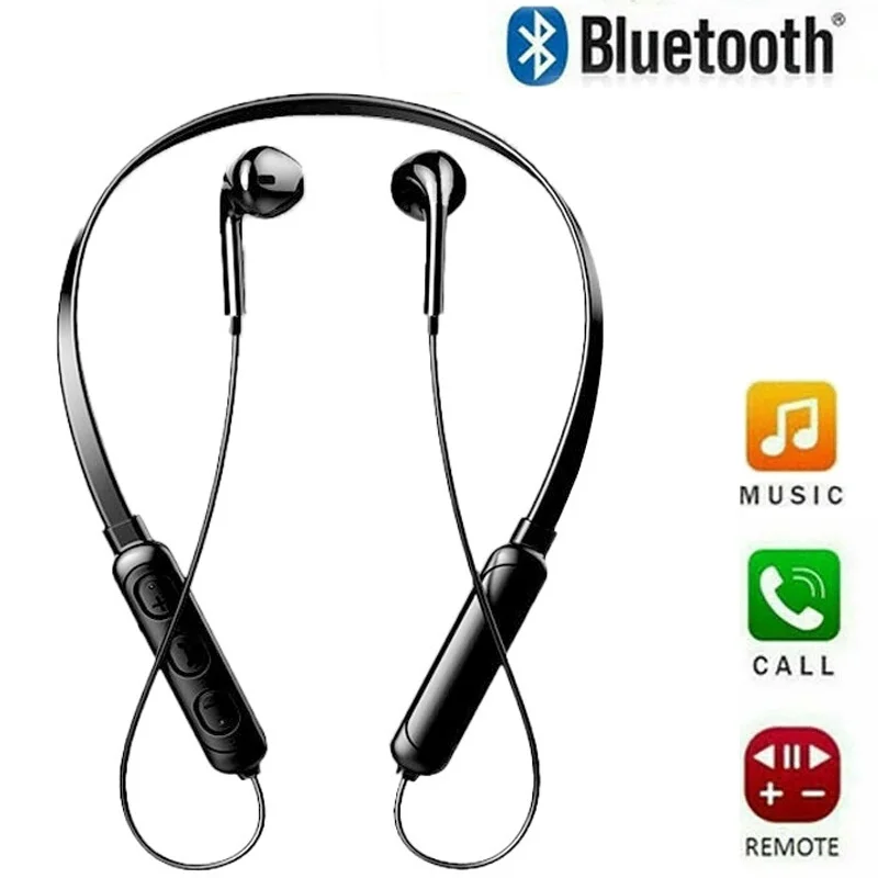 9D Wireless Bluetooth 5.1 Headset NeckHanging Stereo Noise Reduction Headset Universal Sports Running Earbuds With HD Microphone