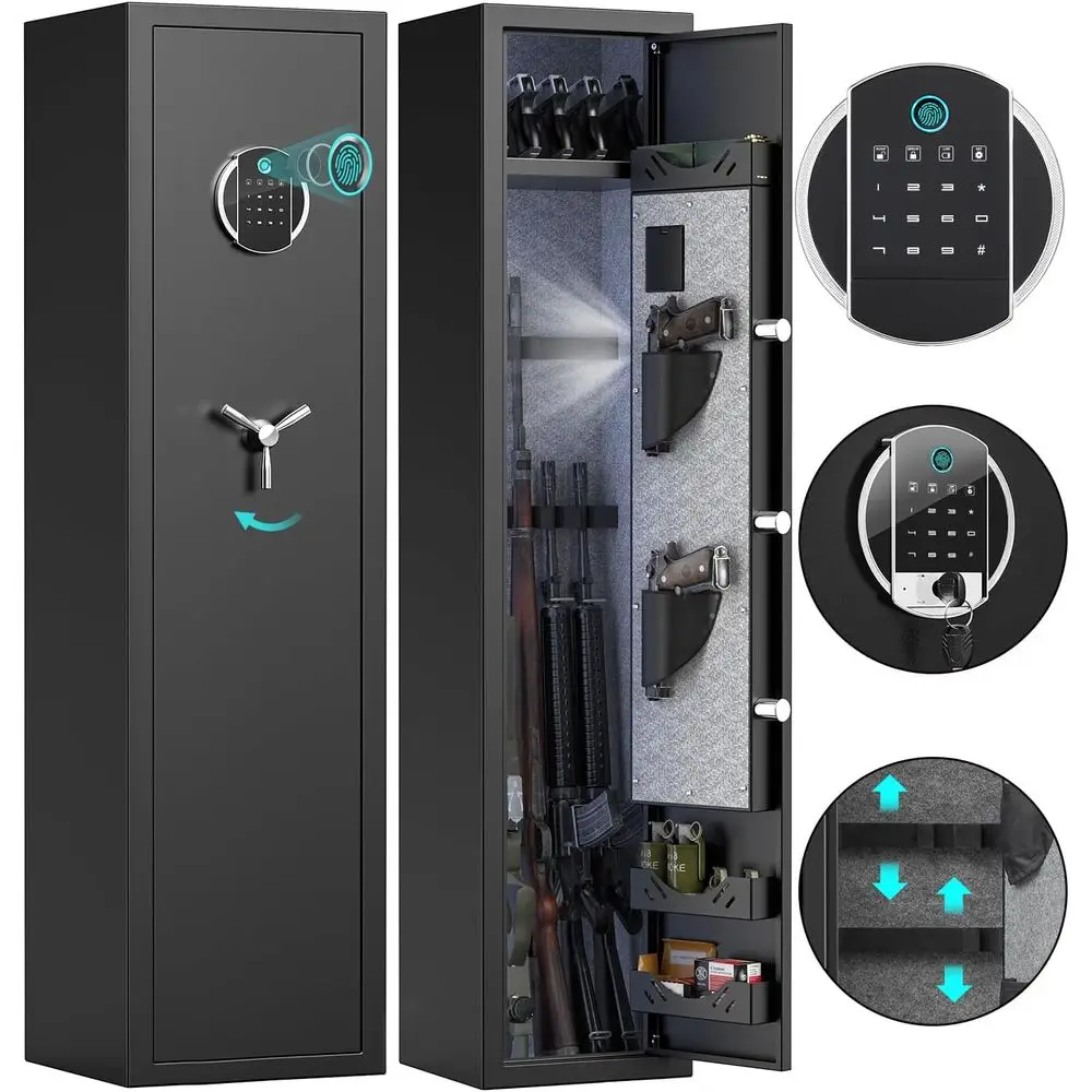 

Биометрические сейфы для пистолетов, ружей, дробовых ружей и длинноствольного оружия — надежные решения для хранения