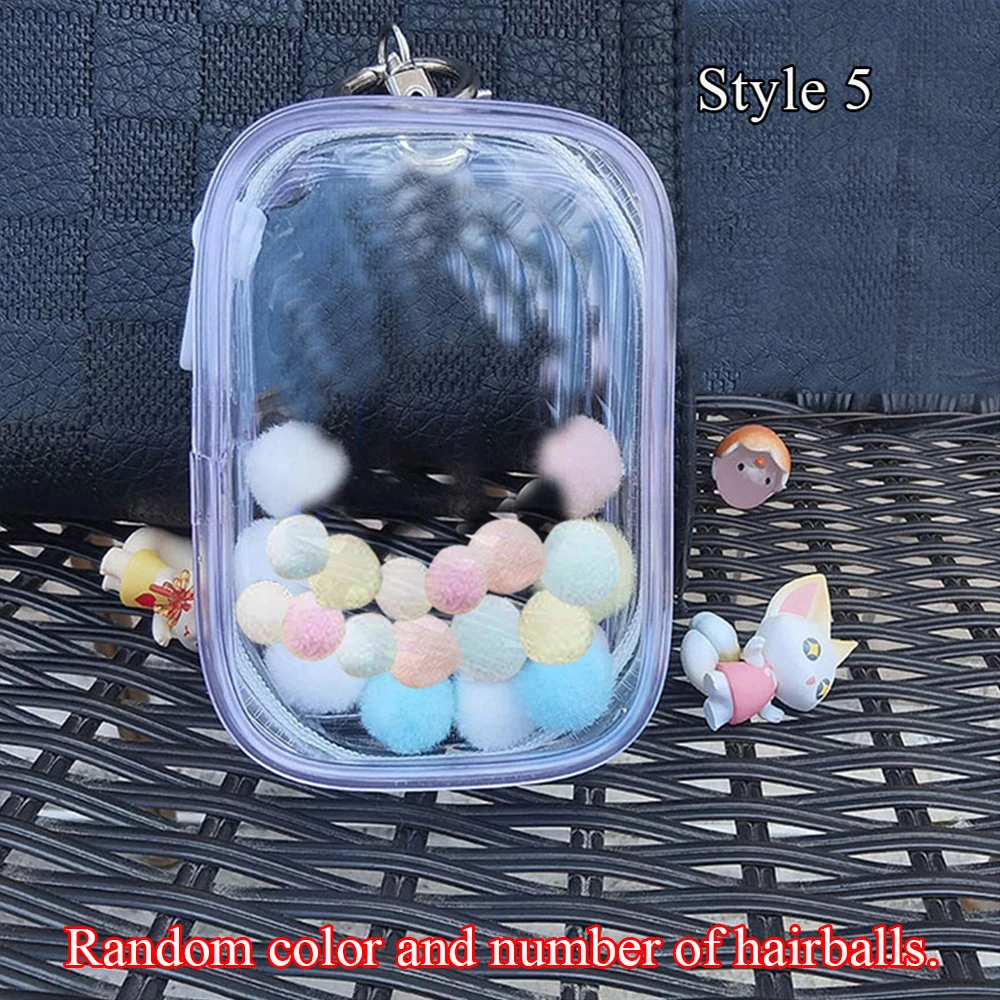 Candy Color Dolls Bags Transparent Doll Display Box Thicken Dustproof Storage Case Classic Mystery Box Keychain Hairballs Wallet