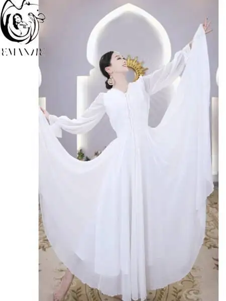 

A6110 Exotic Style Dress Indian Dance Costume Sari Large Hem Ethnic Style Summer New Dance Dress Clothes