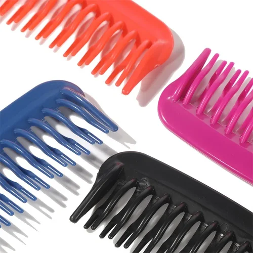 Imagen 2 del producto Peine de peluquería resistente al calor para mujer, cepillos de pelo rizado con gancho húmedo, herramientas de estilismo para salón profesional, dientes anchos y gruesos