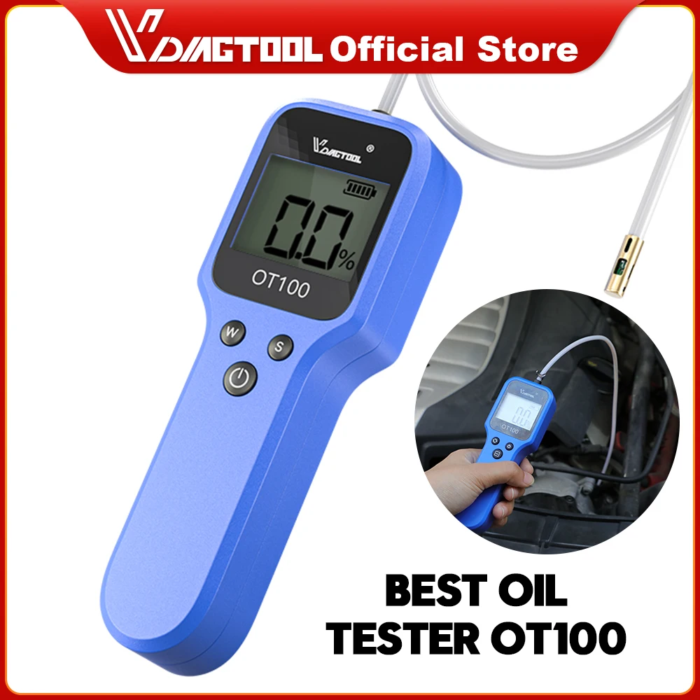 Vdiagtool OT100 detektor oli mesin, alat pendeteksi kualitas minyak layar LCD dengan penganalisa Gas untuk pengecekan otomatis alat pengujian minyak