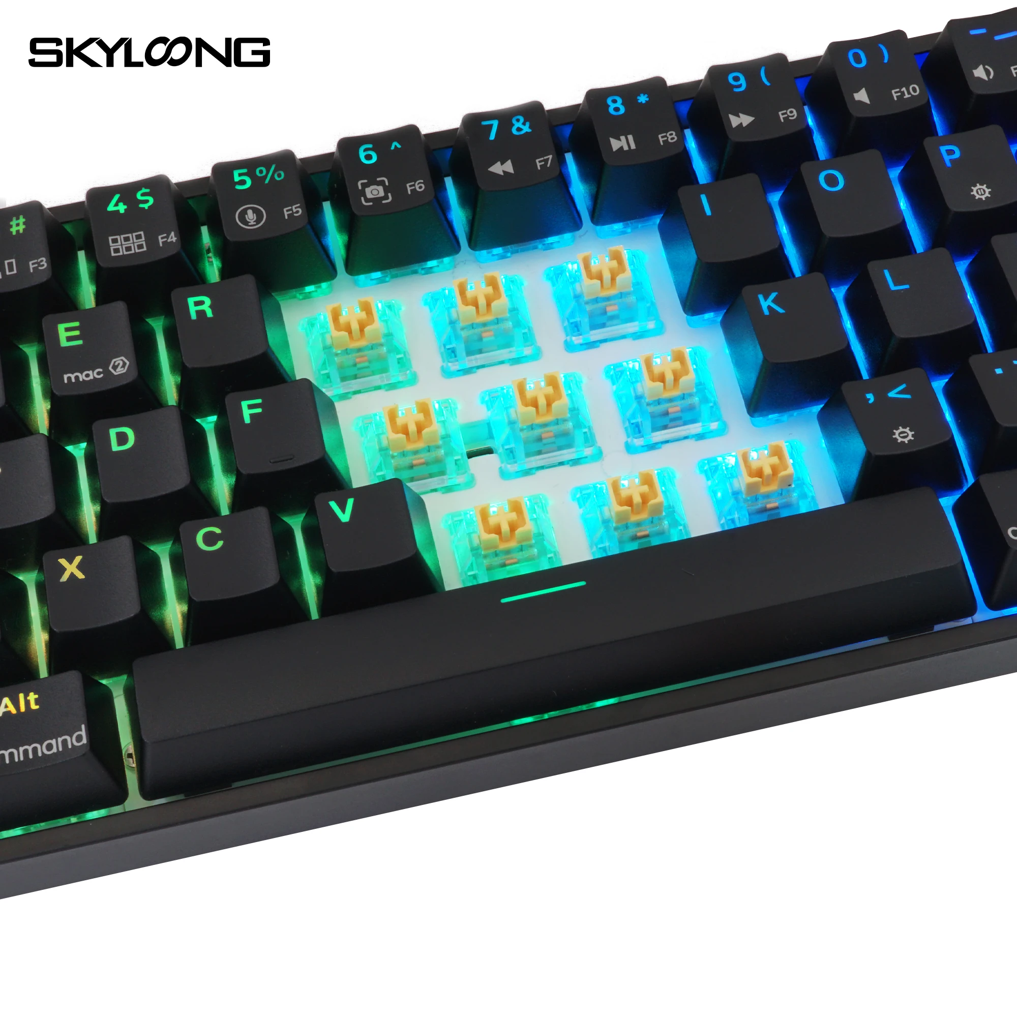 SKYLOONG-Teclado mecánico GK61 60% SK61, periférico óptico, RGB, intercambiable, Mini, inalámbrico, Bluetooth, para Gamers y Escritorio