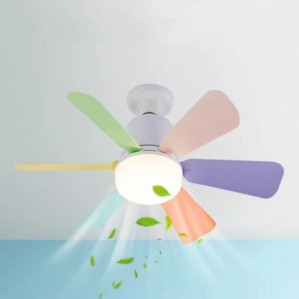 

E27 E26 Base LED Home-use Ceiling Fan Light with Wireless Remote 42cm 52cm Smart Quiet Fan Light for Room Office Study Kitchen