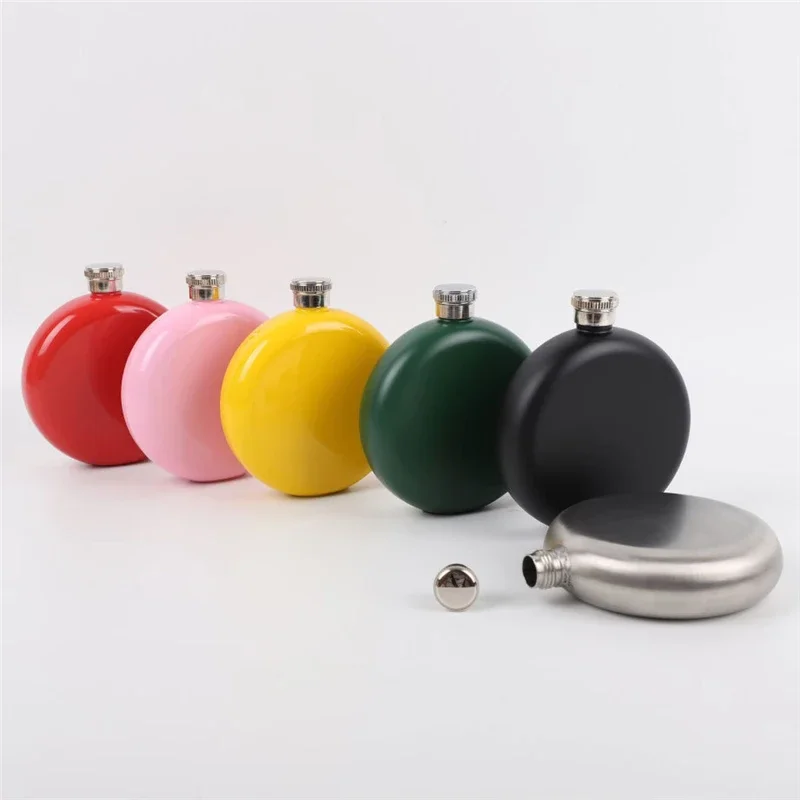 5 Oz Stainless Steel Whisky Pot Mini Wine Hip Flask Pockect Winter Colorful Wine Cup Outdoor Bottle Fask For Party