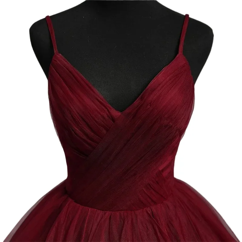 

Customized Evening Dress, Bridal Charm New Style, Simple, Super Immortal, Dreamy Travel Photography, Door Yarn Deep V Sexy Dress