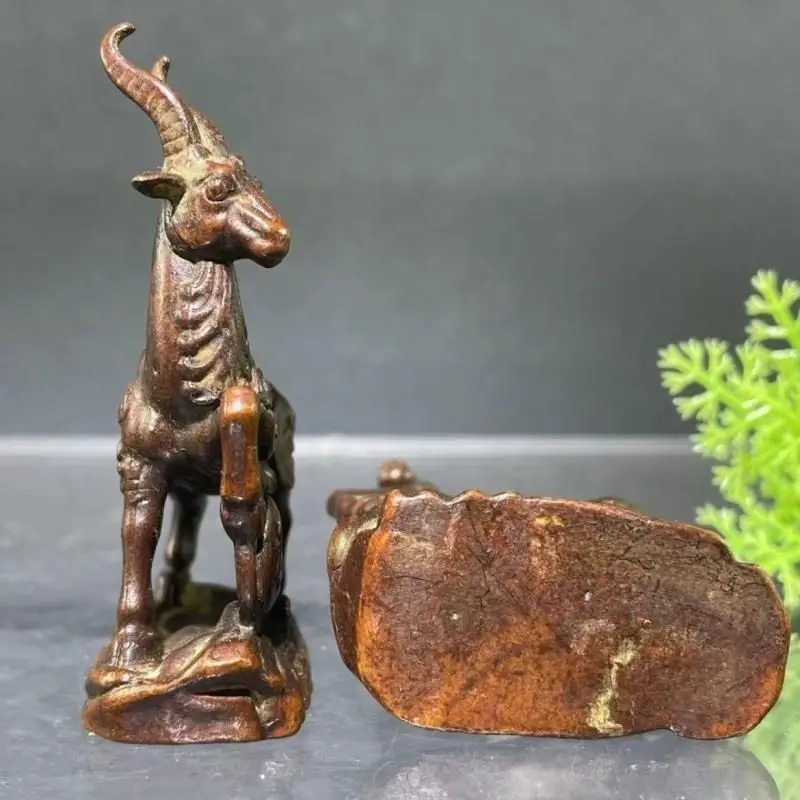 Solid zodiac blessing sheep twelve zodiac leaders auspicious lucky Nafu ornament home tea pet crafts