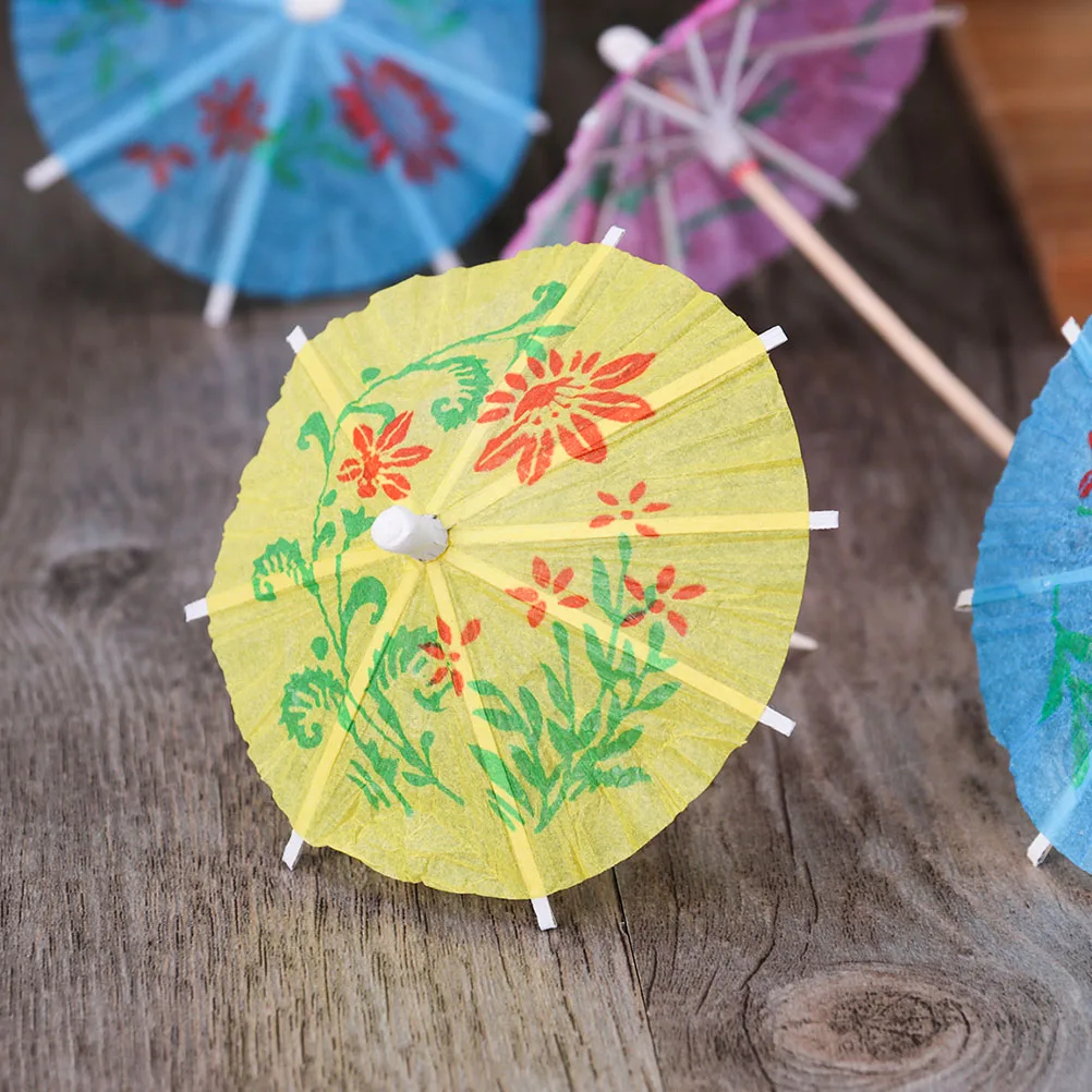 

288pcs Cocktail Sign Eco Friendly Paper Umbrellas Mini Drink Parasols for Party Simple Pick Fruitcake Dessert Decor