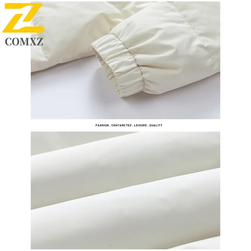 COMXZ Luxury Men Down Jacket New Trendy Stand Collar Business Casual Ultra Light Down Coat Leisure Travel Windproof Winter Parka