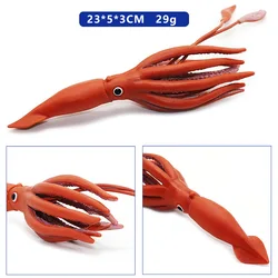 1Pc Creative Simulation Sea  Animals Squid Octopus Action Figures Soft Rubber Squid Model Figurines Kids Education Decor Toys