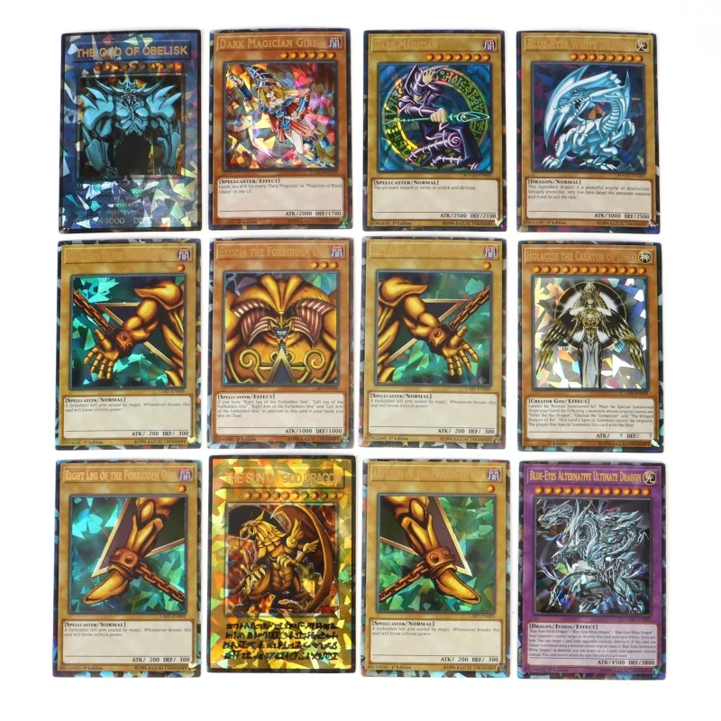 72PCS Yugioh Cards with Tin Box Card Holographic English Version Golden Letter Duel Links Game Card Blue Eyes Exodia Board Game