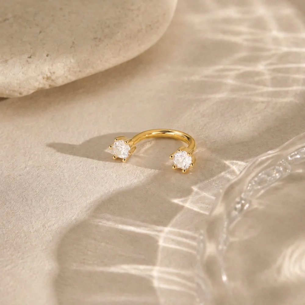 AIDE 925 Sterling Silber Pferdeaugen-Kronen U-förmige Ohrringe für Frauen Knorpelpiercing Ohrknochenring Nasenring Schmuck Geschenke – Detail 16