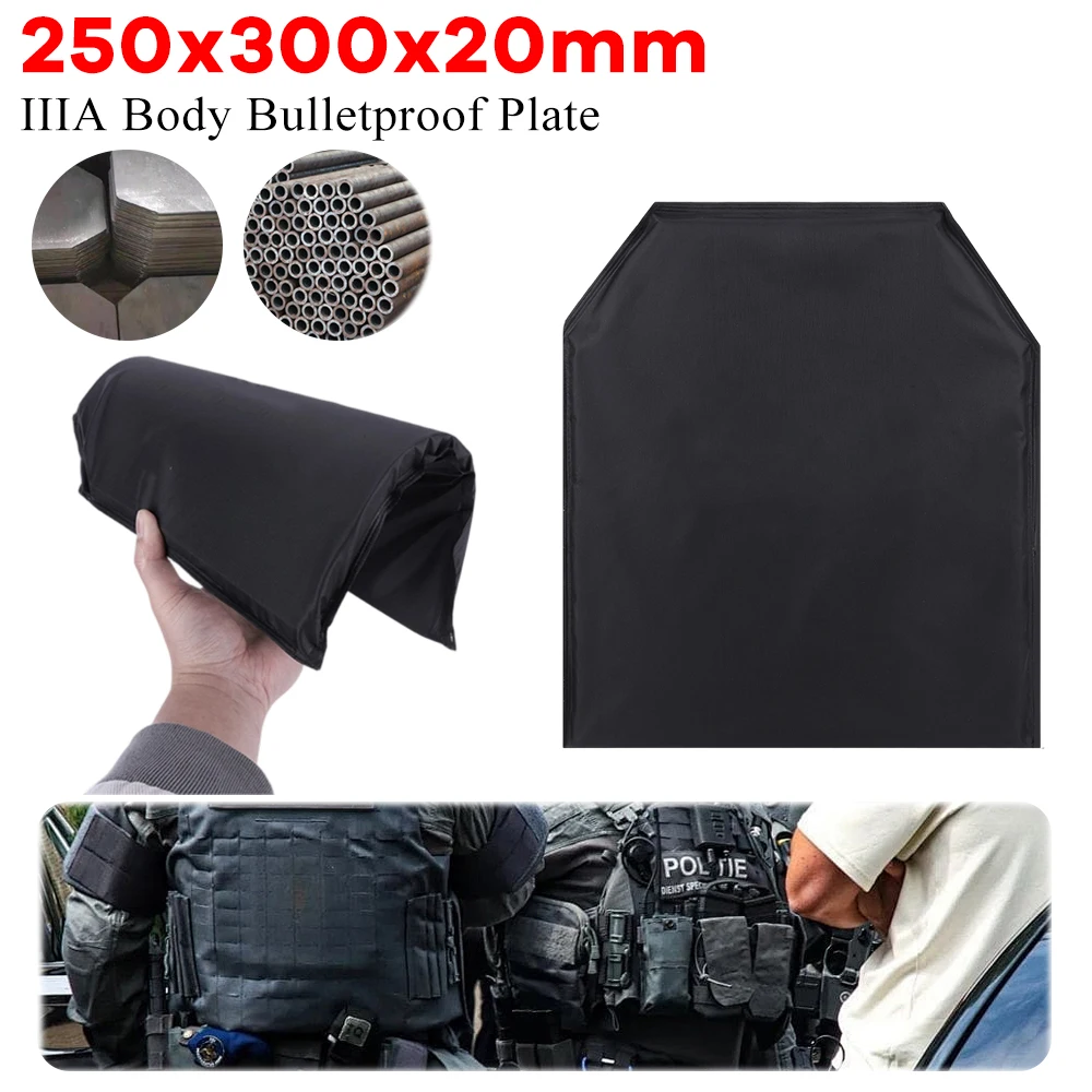250x300x20mm Ballistic Plate IIIA Bulletproof Plates Lightweight Backpack Body Armor Panel Tactical Vest Board Secure Protection