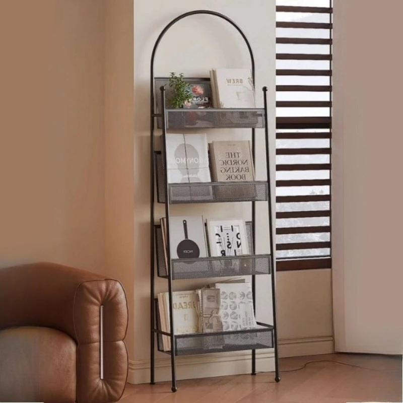 floor-to-ceiling creative magazine racks Medieval style space saving bookshelves corner display scaffale con ripiani furniture