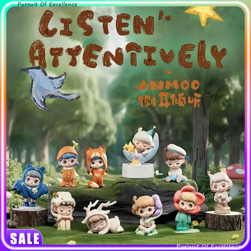 

В наличии, натуральная серия Amo Anmoo Listen, глухая коробка, ручная милая модная игра, настольные украшения, кукла, подарок на праздник