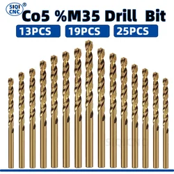 Foret hélicoïdal en acier au Cobalt M35, ensemble d'outils en acier inoxydable, forets métalliques en titane pour le perçage du métal en acier inoxydable