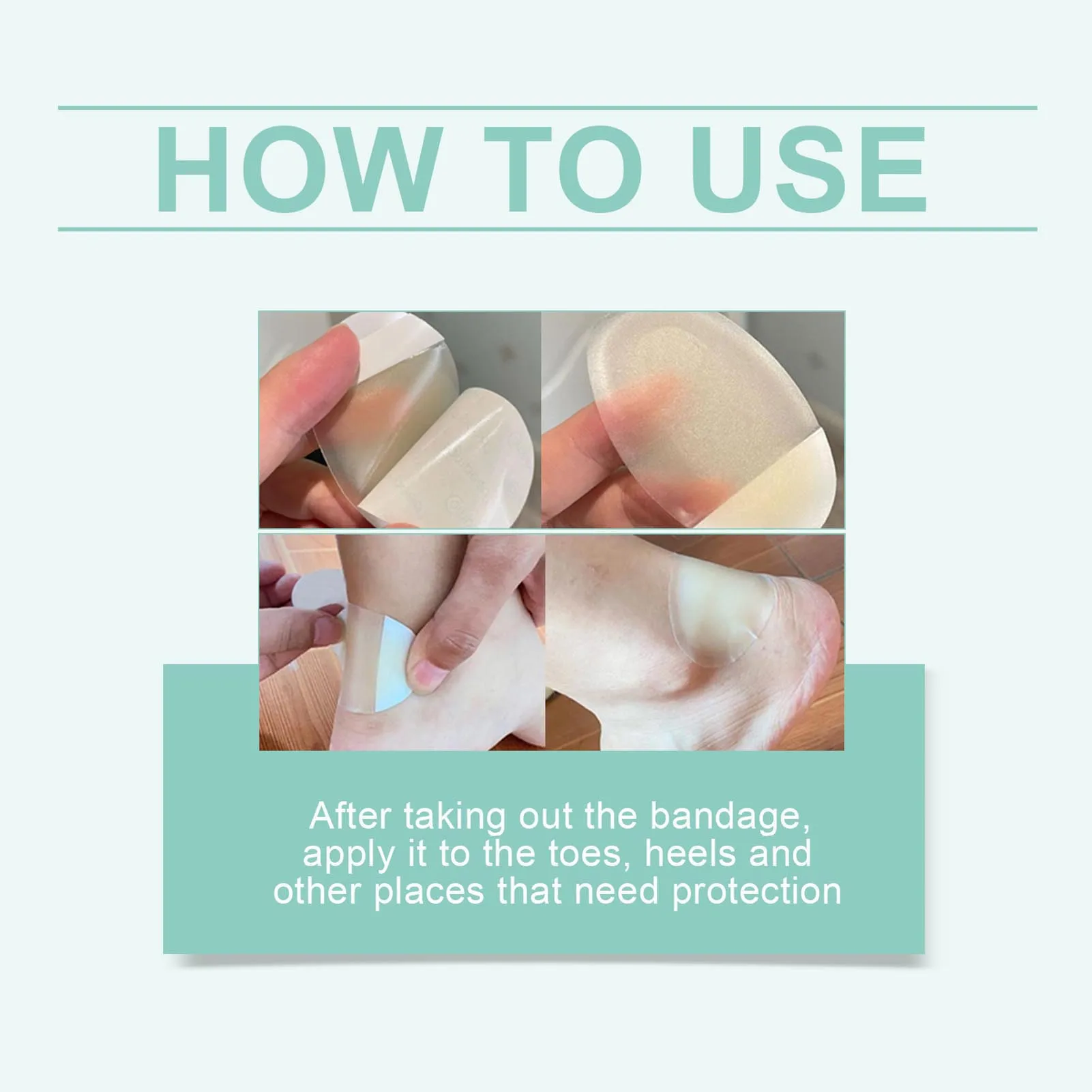 10pcs High Heels Gel Blister Bandages strong adhesive Protection Bandages for Preventing Feet Heel Abrasion