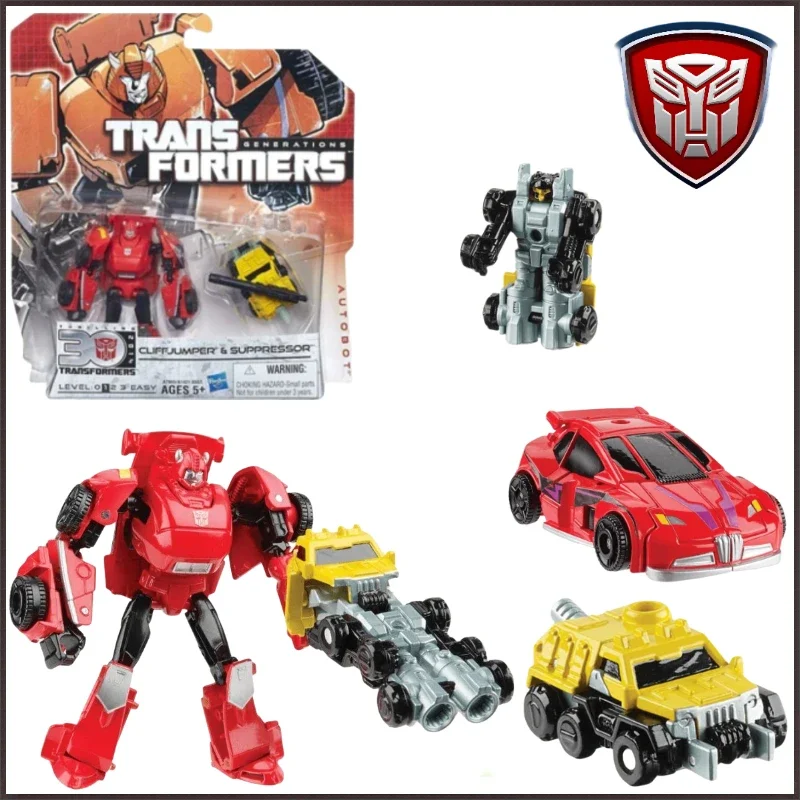 Original Hasbro Transformers G Series 30th Anniversary lg Class Cliffjumper & Suppressor Action Figure Anime Collectible Gifts