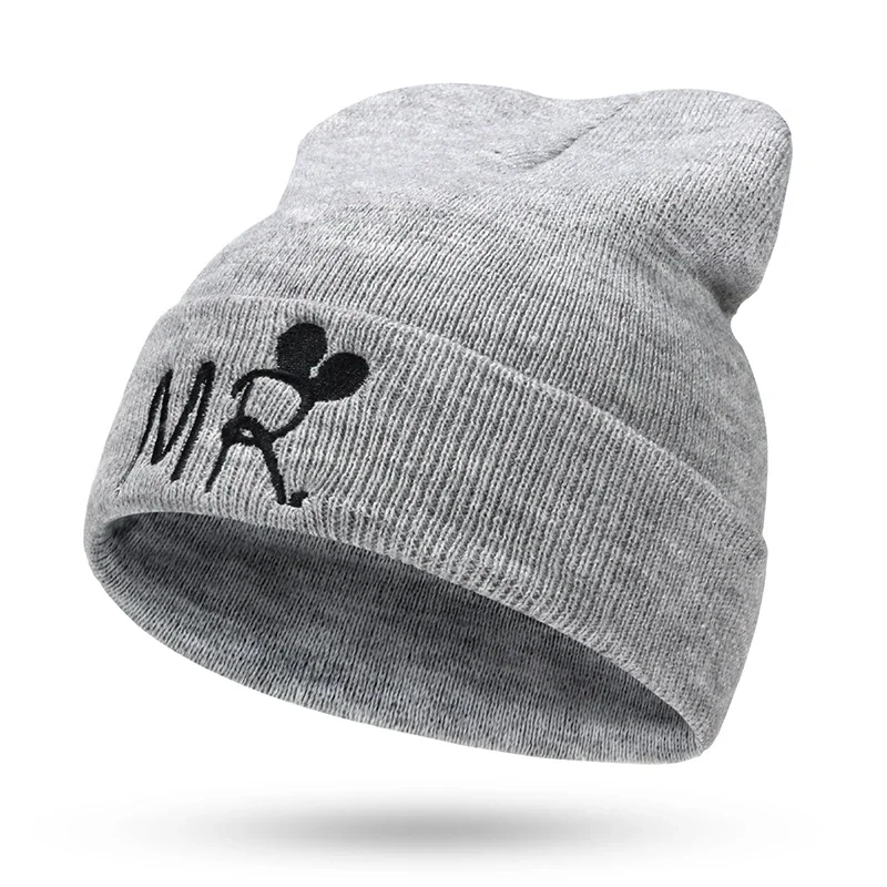 Disney Anime Knitted Hat Winter Beanie Cartoon Waflera Mickey Mouse Hat For Kids Baby Minnie Knit Hats Children Warm Bonnet Caps