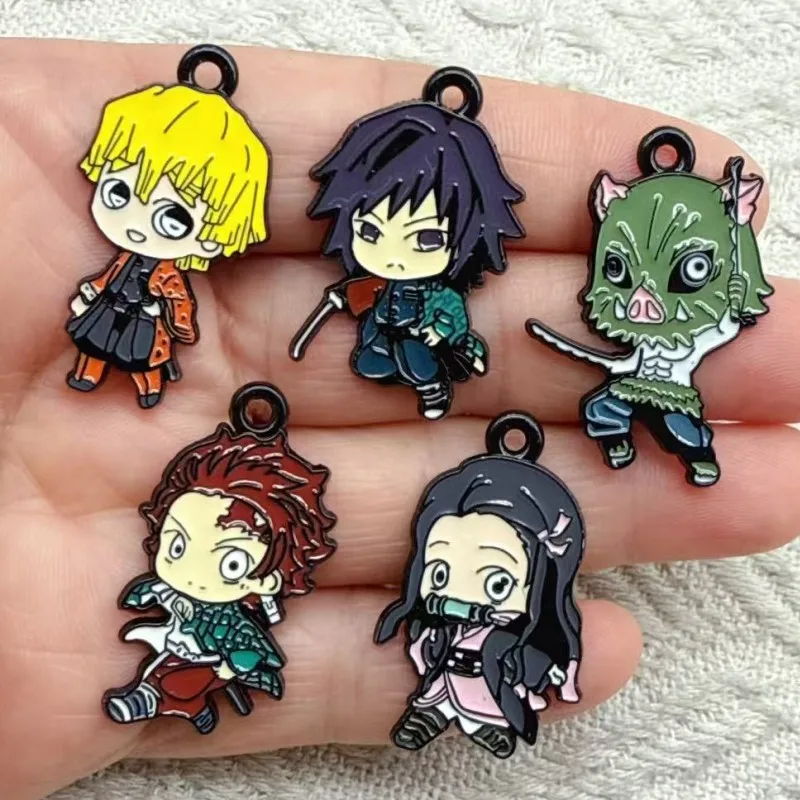 

10/20/30 шт. Брелоки Demon Slayer Kimetsu No Yaiba: Металлические брелоки ручной работы из сплава, милые брелоки-подвески для фанатов, подарок