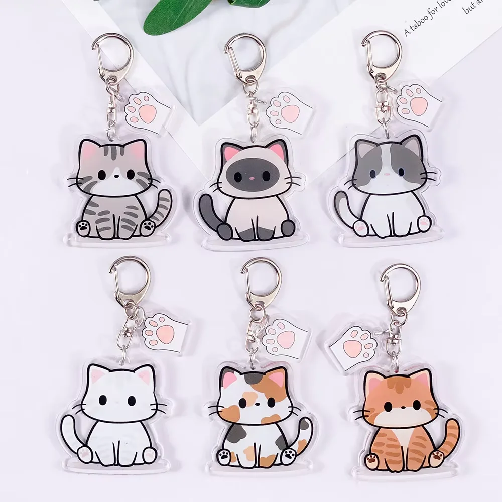 Haustierliebhaber Katze Hund Acryl Schlüsselanhänger Zubehör Taschenanhänger Rucksackanhänger Kreative Klassiker Schlüsselring Schmuck Fans Freunde Geschenke
