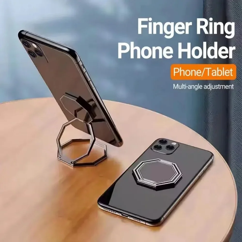 360 °   Drehbarer, faltbarer Handy-Ständer, ultradünner Metallringhalter, mehrwinkeliger, tragbarer Desktop-Kickstand für den Schreibtisch
