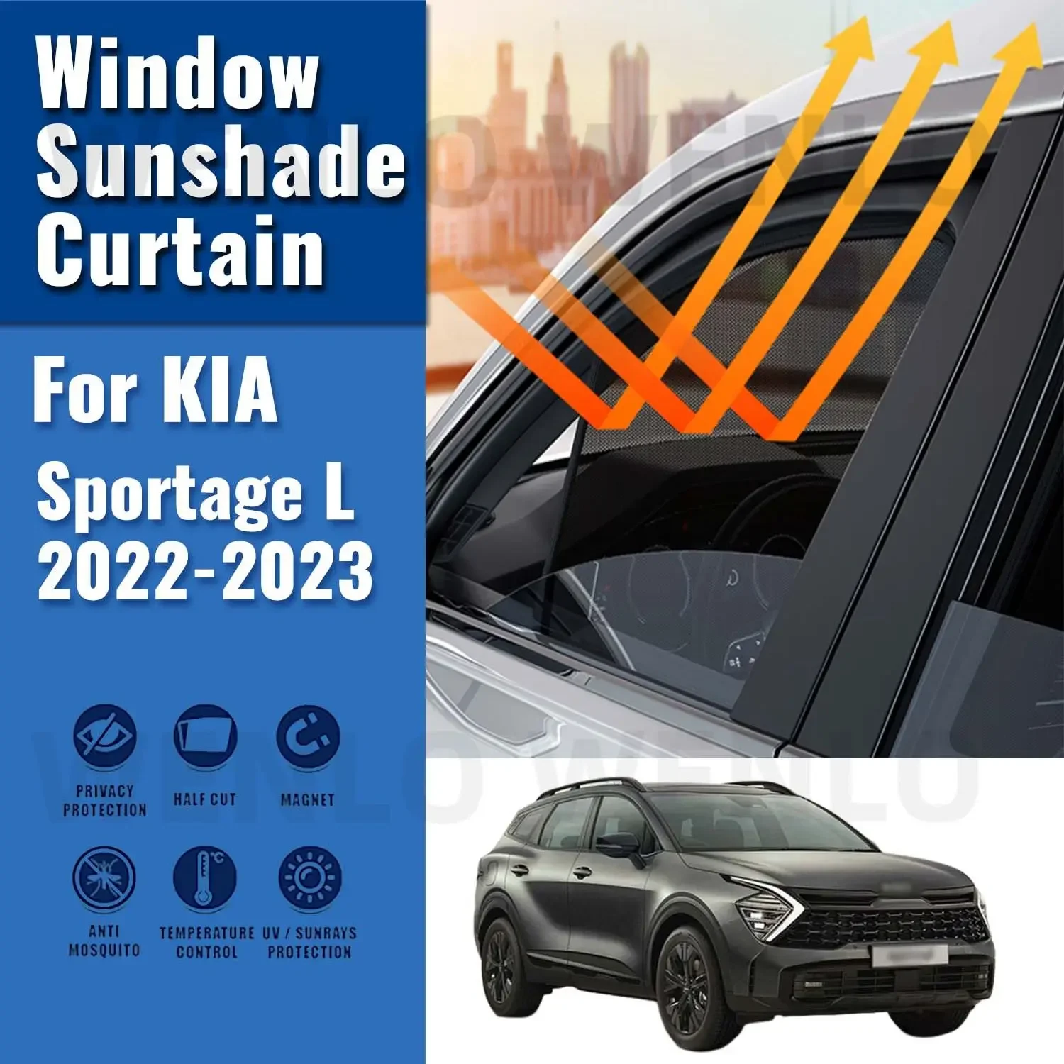 

For KIA Sportage 5 NQ5 LWB 2022 2023 2024 Rear Side Window Sun Shade Car Sunshade Magnetic Front Windshield Mesh Curtain