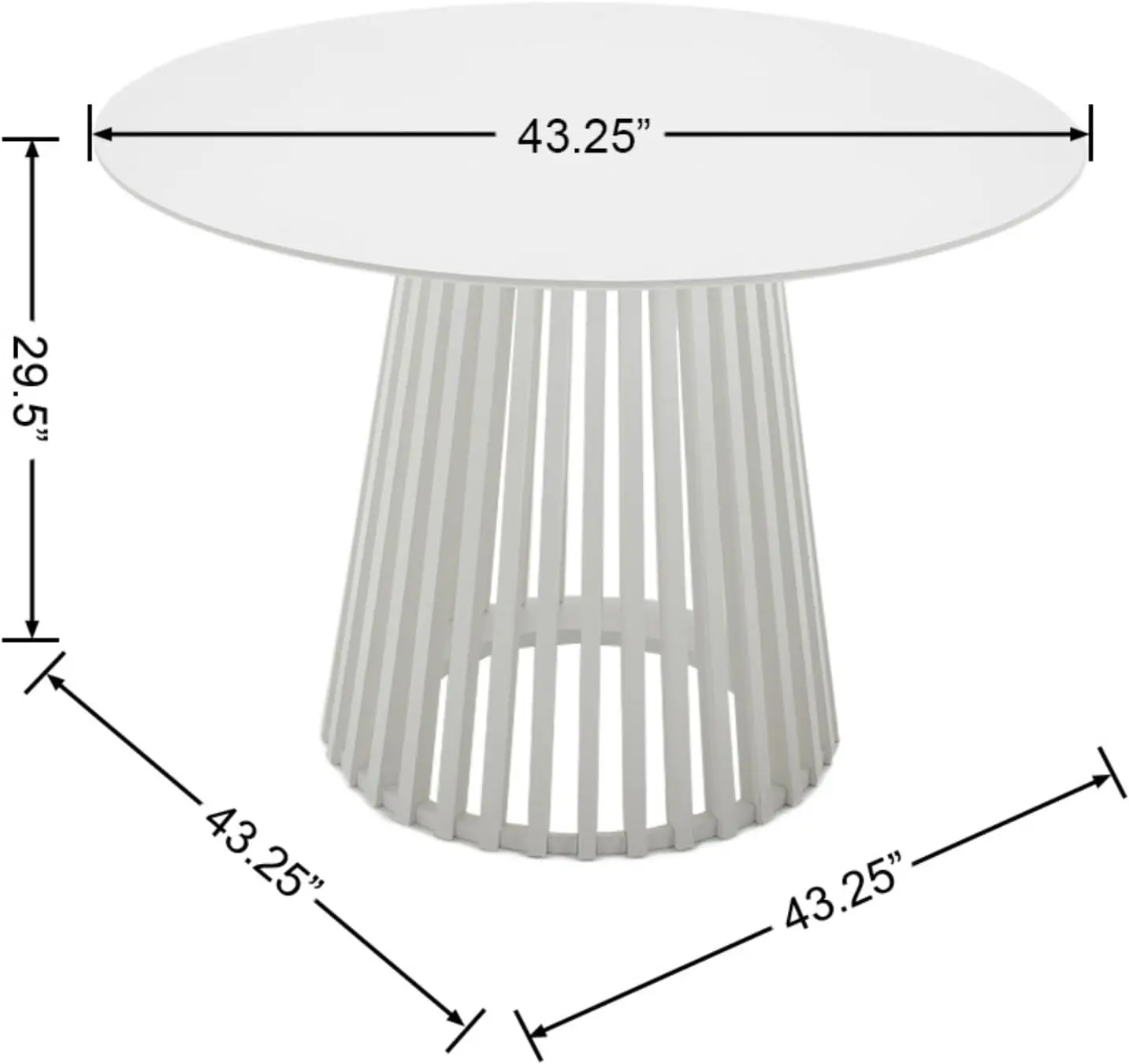 Dining Table for 4 People, 43 Inch White Kitchen Small Dinner Wood Kitchen Dinning for Dining Room Kitchen