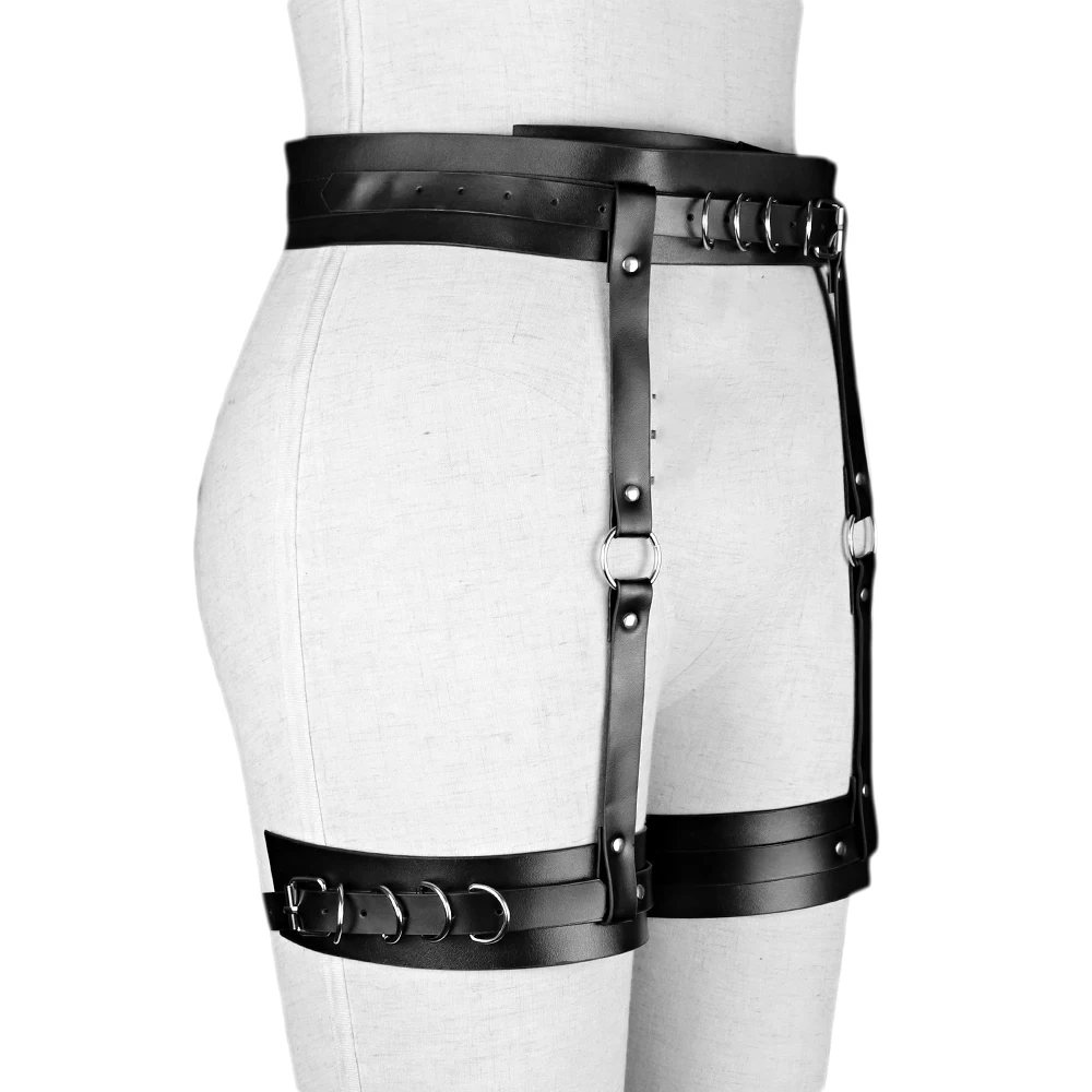 Faux Leather Body Harness Bondage Bdsm Gothic Buttocks Garter Belt Women Sexy Thigh Sword Belt Erotic Lingerie Accessories Rave