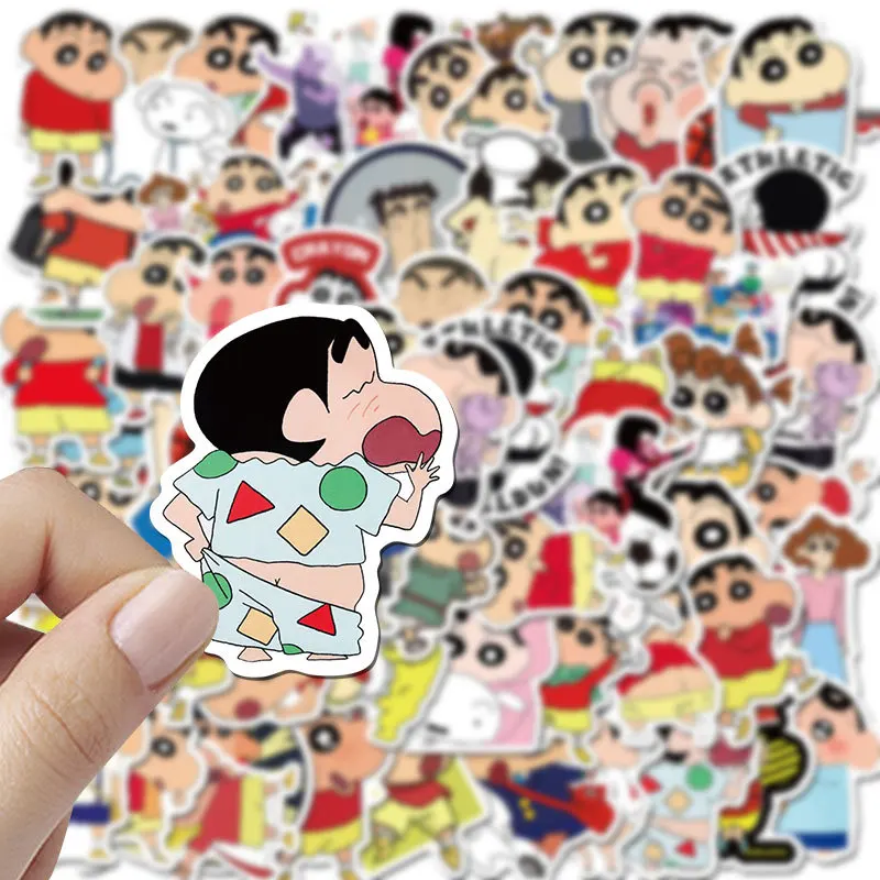 

50Pcs Kawaii Crayon Shin Chan Stickers Anime Cartoon Student Stationery Sticker Mobile Phone Laptop Decorative Stickers Gifts
