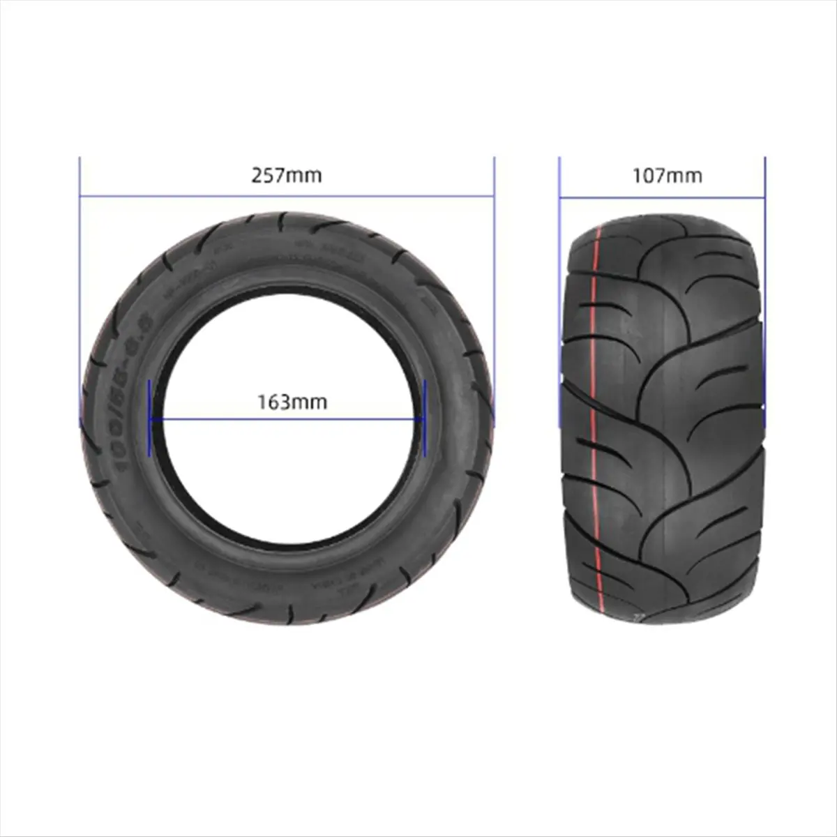 

(ABYM) 11 Inch 100/55-6.5 Jelly Gel Self-Repairing Tire for Electric Scooter 90/65-6.5 100/65-6.5 Anti Puncture Tubeless Tyre