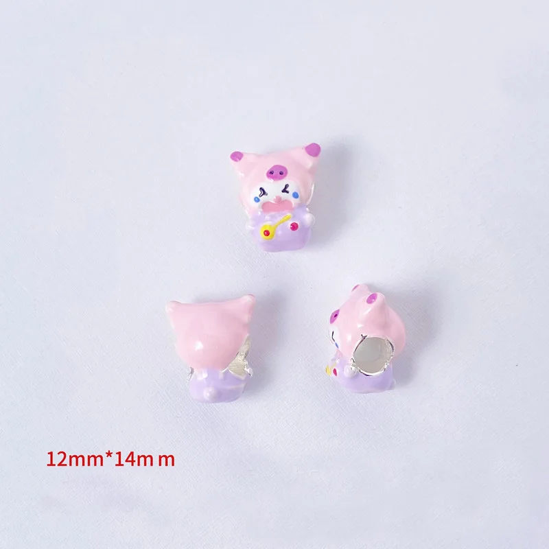 Miniso Fashion Sanrio Kuromi manik-manik mempesona, hadiah aksesori perhiasan gelang wanita asli