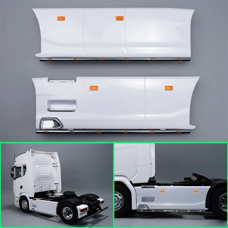 

RC Model White 2-axis Modified Side Plate for 1/14 Tamiya RC Truck Car Scania 770S Diy Parts Toys