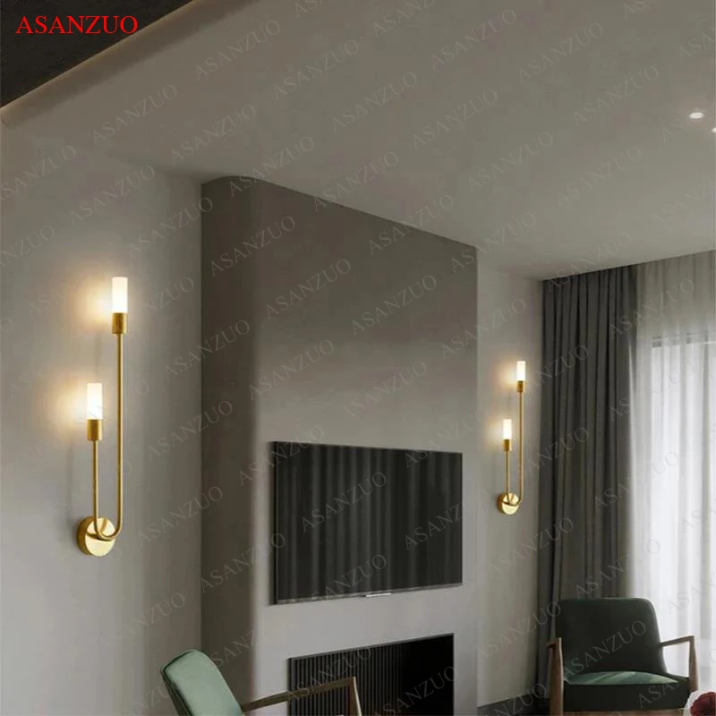 Modern LED Candlestick Wall Light Gold Indoor Decor Vanity Wall sconce Living Room Kitchen Hall Bedroom Long strip Wall lamps