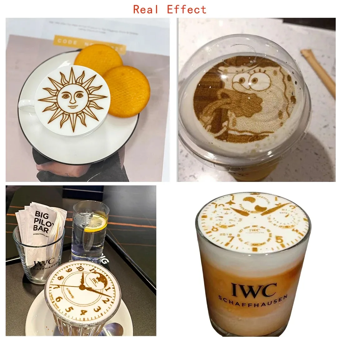 3D Food Printer Coffee Printing Machine for Latte Art Cappuccino Beer Chocolate Cake Selfie Beverage Digital Edible Ink