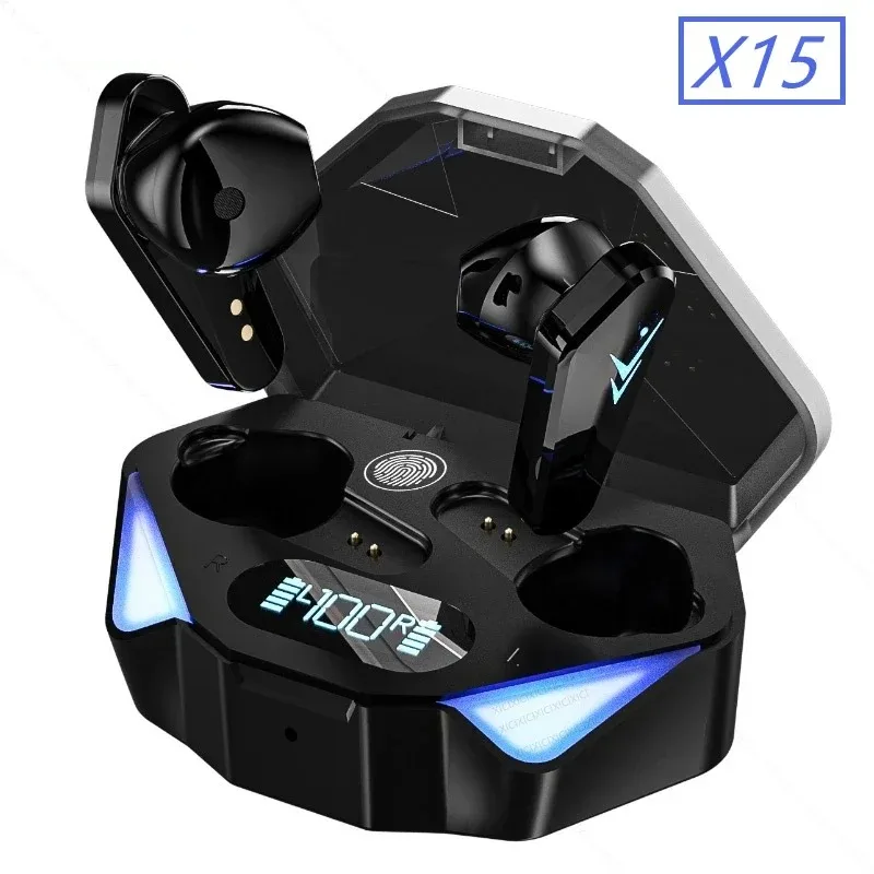 X15 TWS Gaming Earbuds Wireless Bluetooth Earphone with Mic Bass Audio Sound Positioning 9D Stereo Music HiFi Headset for Gamer