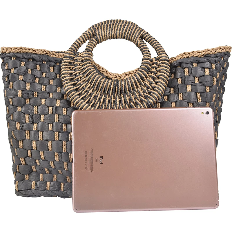 Bags for Women Summer Beach Tote Straw Bag Pompom Straw Bags in Thailand Picnic Straw Bag in Handbags Top Handle Handbags Totes