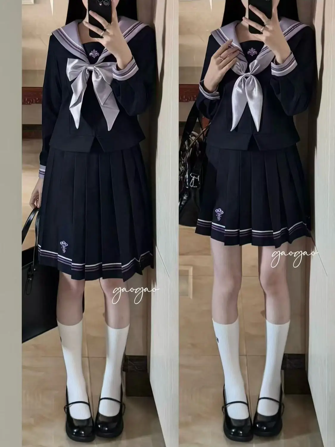 

Japan Long-Sleeved New Original Genuine JK Uniform Sailor Suit Lavender College School Supply Suit
