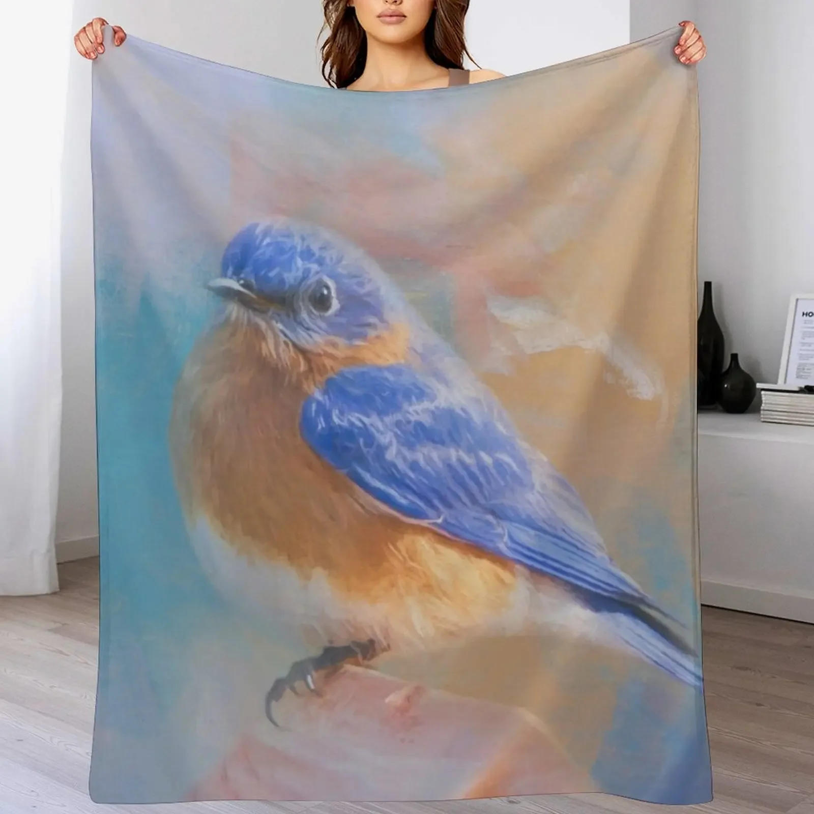 

Eastern Bluebird Throw Blanket Sofas Soft Big Luxury Thicken anime Blankets