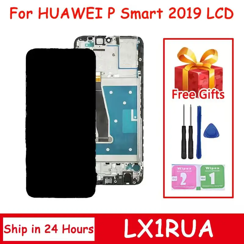 Pantalla LCD de 6,21 pulgadas de calidad AAA para Huawei P Smart 2019 POT-LX1 L21 LX3 con marco, pieza de reparación para P smart 2019