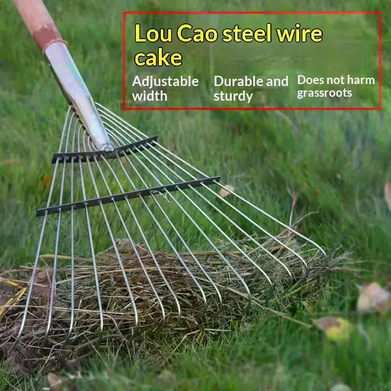 Garden Leaf Rake Durable 14/16-Tooth Garden Rake For Gardeners Grass Farming Rake Iron Potting Landscapers Reliable Tools 1Pcs