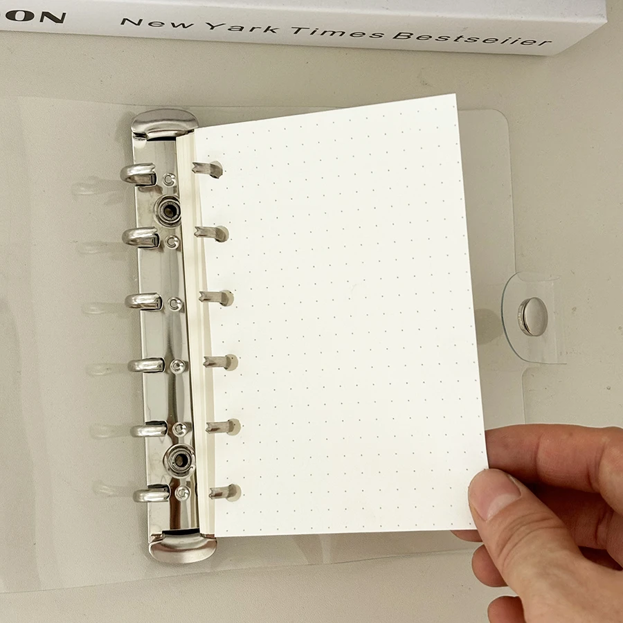 Sharkbang A7 Clear Binder Notebook, Monats-/Dot-/Gird-/Line-Binder-Tagebuch, A7 Ring Journal Handbuch – Detail 6